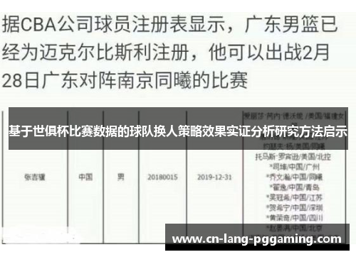 基于世俱杯比赛数据的球队换人策略效果实证分析研究方法启示 基于世俱杯比赛数据的球队换人策略效果实证分析研究方法启示